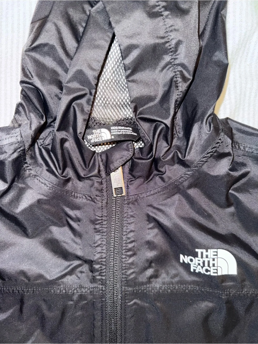 The North Face Kids Black Hooded Raincoat Jacket